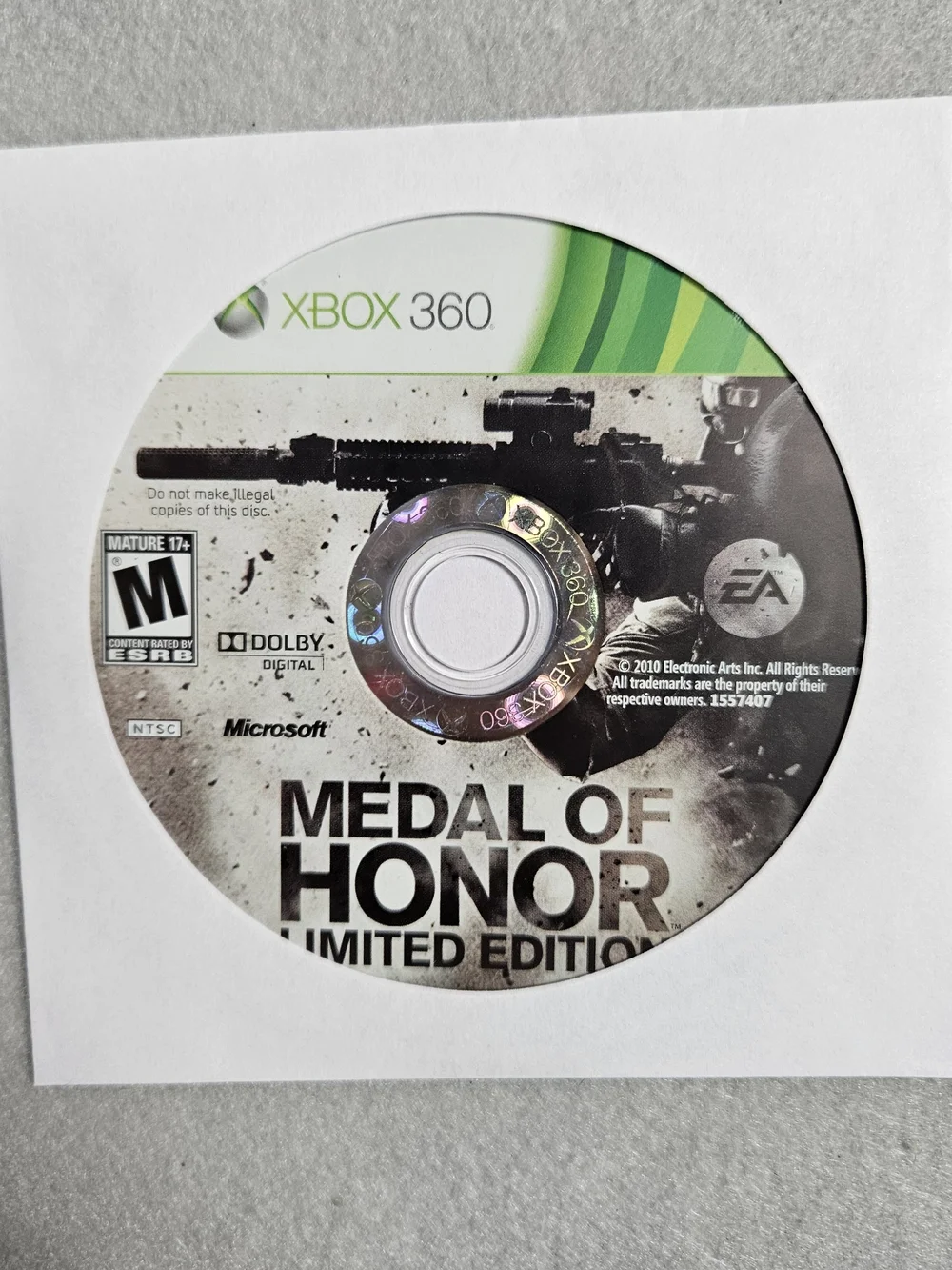 Xbox 360 Medal of Honor Limited Edition Game Disc